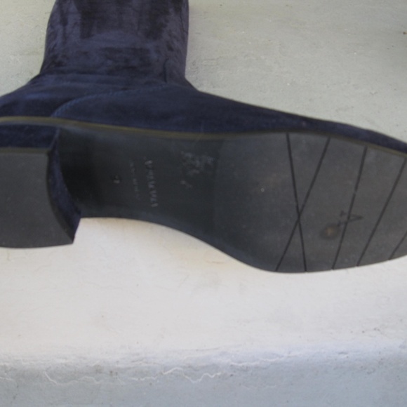 Aquatalia Luciana Women's Stretch Suede‎ Tall Boots Sz. 9 Nvy Blue - Picture 10 of 11